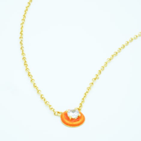 Captive Eye - Orange - Made of enamel and metal with Zircon. 16 inches with 2 inches extendable 