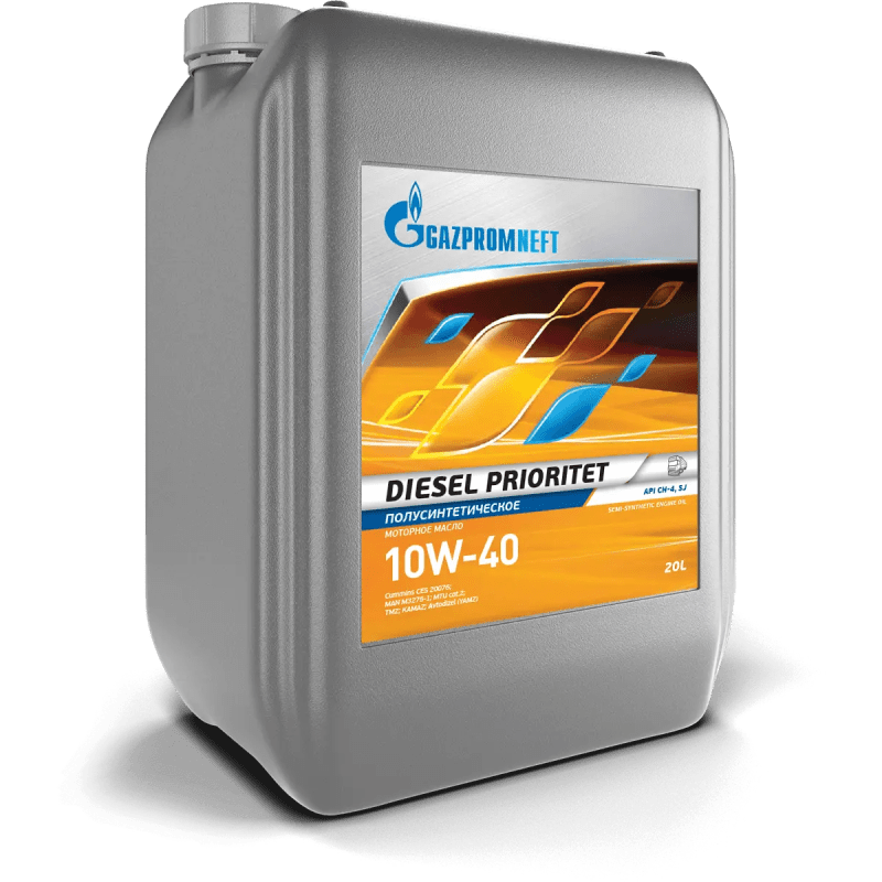 Gazpromneft Diesel Prioritet are multigrade oils engineered for heavy-duty diesel engines, non-turbocharged and turbocharged alike, in on-highway and off-highway application. Gazpromneft Diesel Prioritet