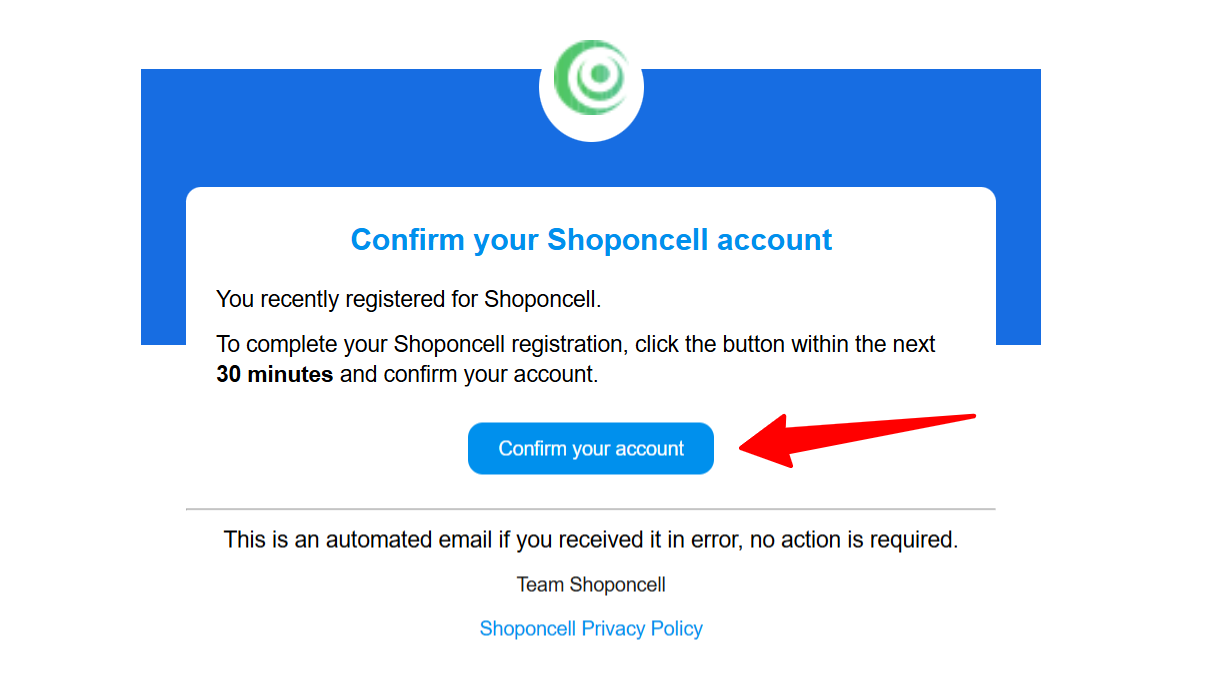 Confirm your account