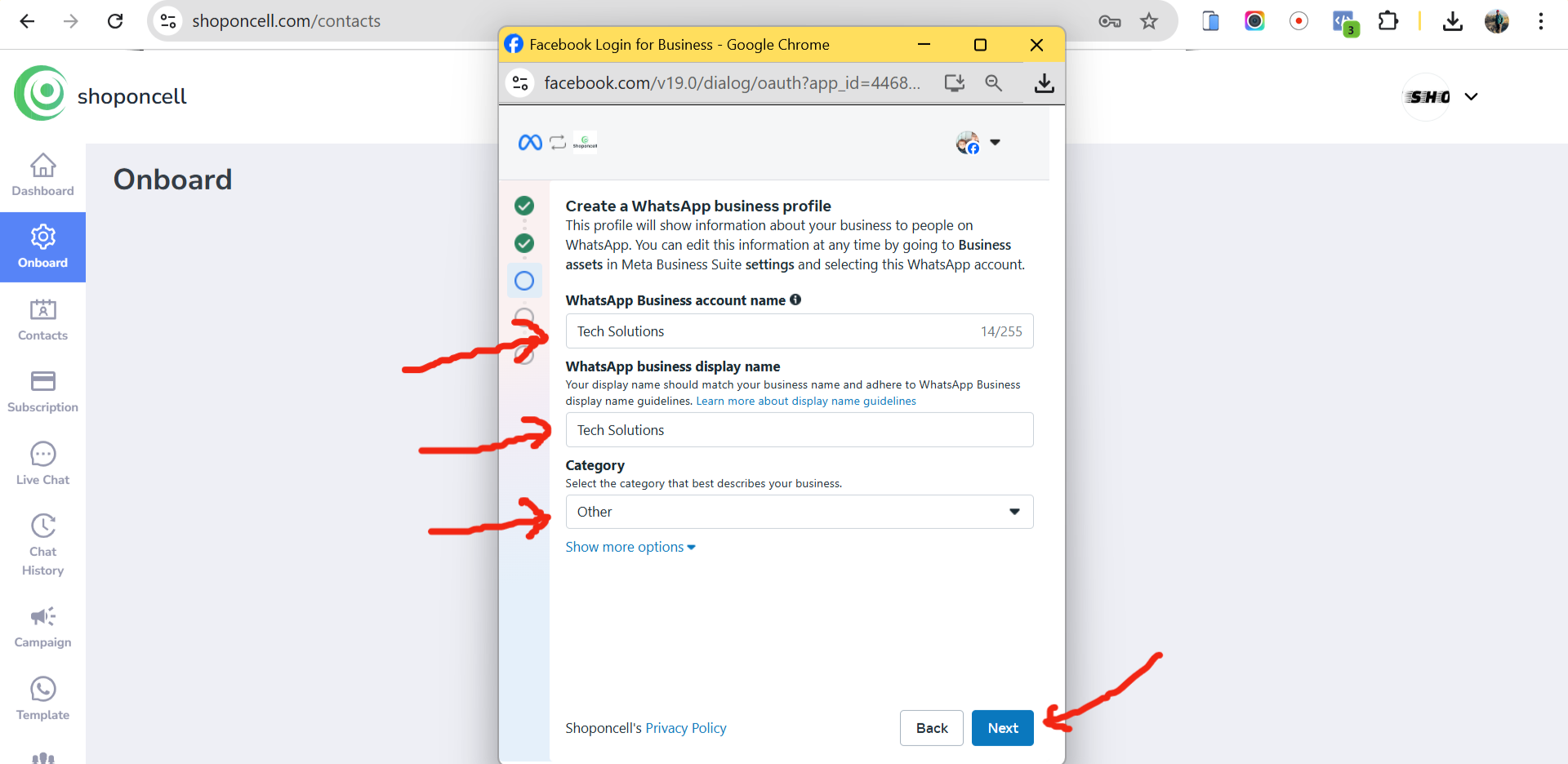 Business Address Details