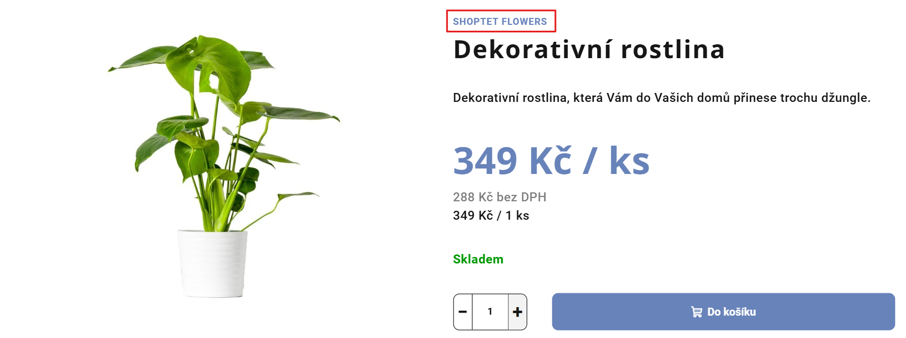 Zobrazení značky v detailu produktu v šabloně Samba