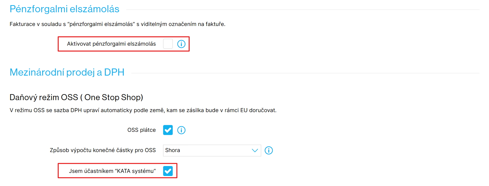 Specifická daňová nastavení v maďarské verzi Shoptetu