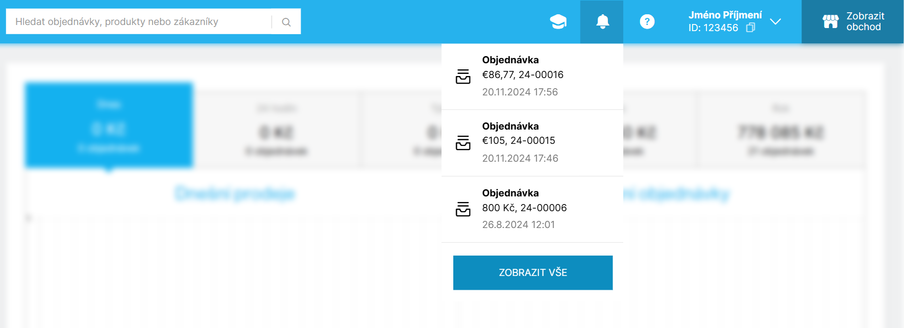 Zobrazení notifikací