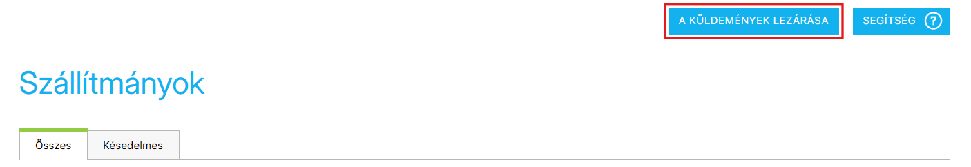 Küldemények lezárása gomb