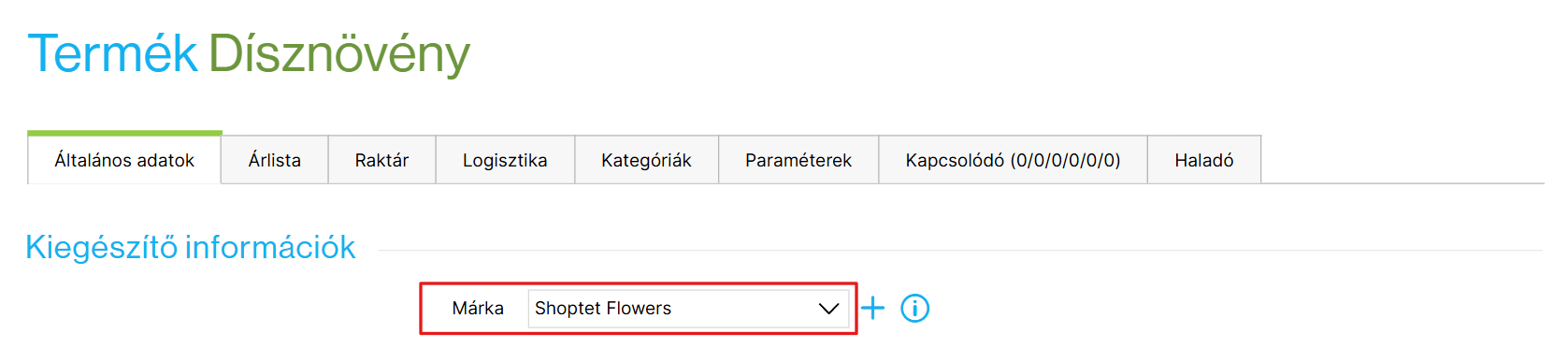 Márka hozzárendelése egy termékhez