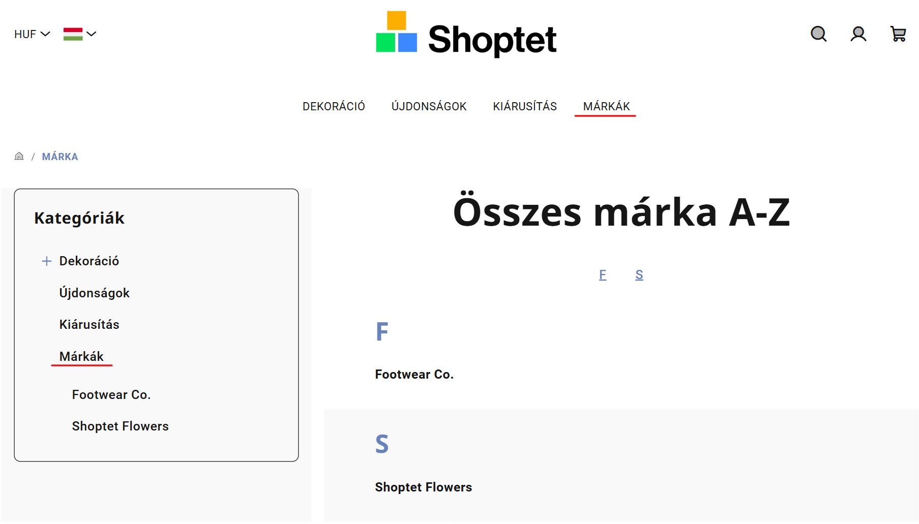 Összes márka oldal kiemelt linkekkel, amelyek erre az oldalra vezetnek