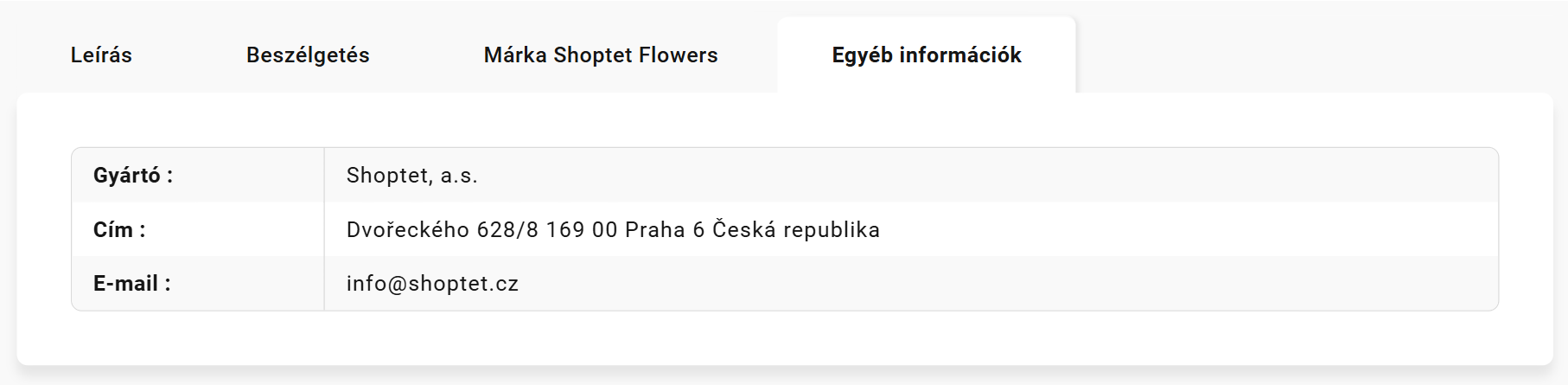 GPSR részletek megjelenítése a termék részleteiben a Samba sablon segítségével
