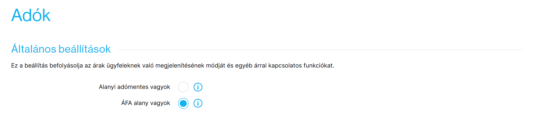 E-shop ÁFA fizető módban