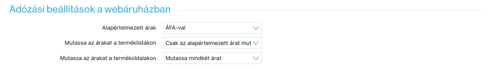 Ezzel a beállítással az ÁFA-t tartalmazó árak megjelennek a kategóriában. A termék részletes oldalán pedig mindkét ár megjelenik, kiemelve az ÁFA-t tartalmazót.