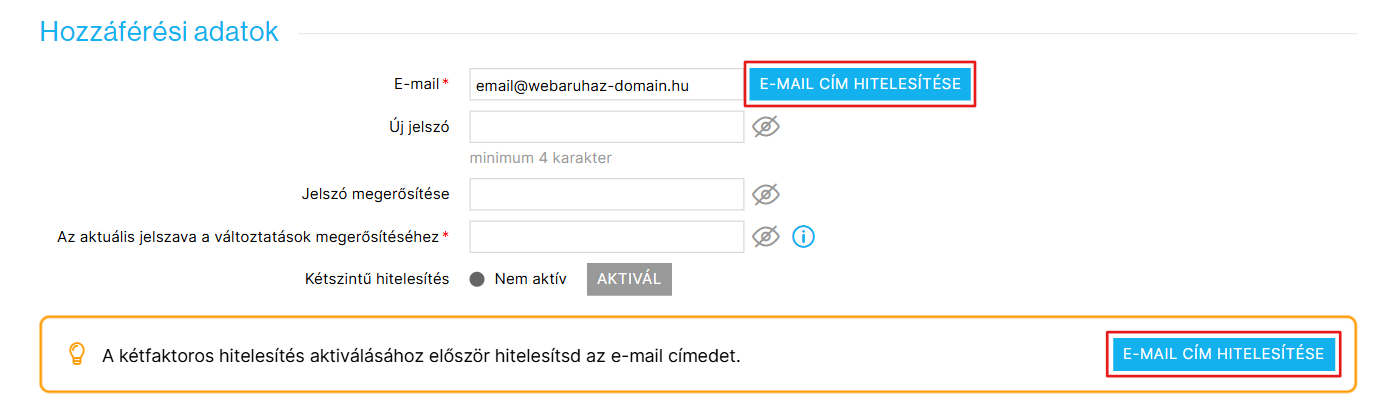 Értesítés egy nem ellenőrzött e-mailről