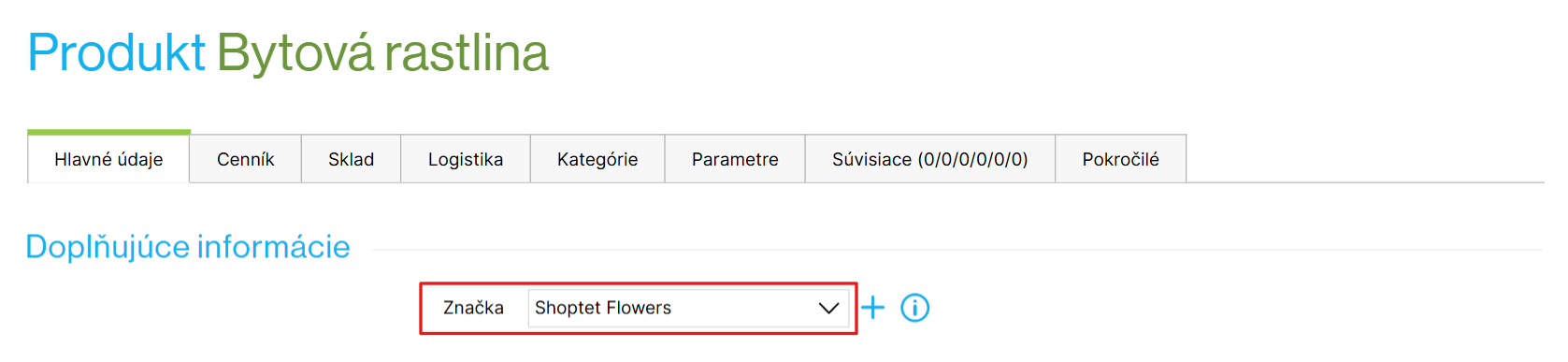 Priradenie značky k produktu