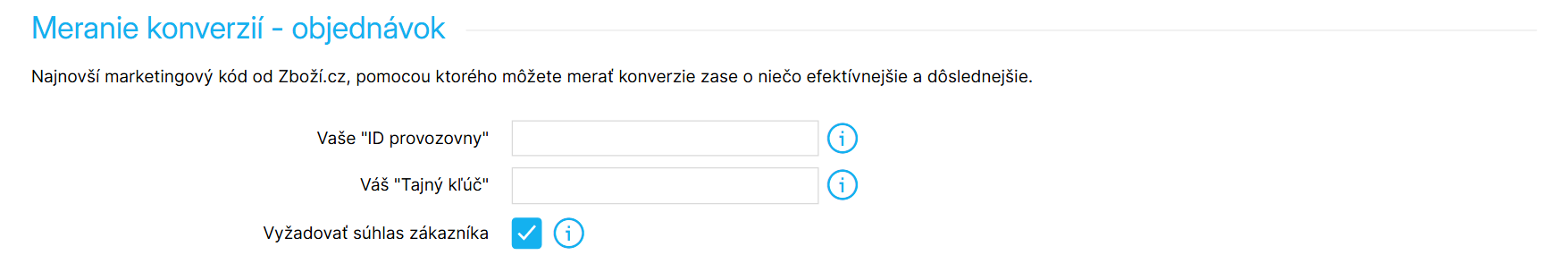 Aktivácia meracieho kódu Seznam Nákupov
