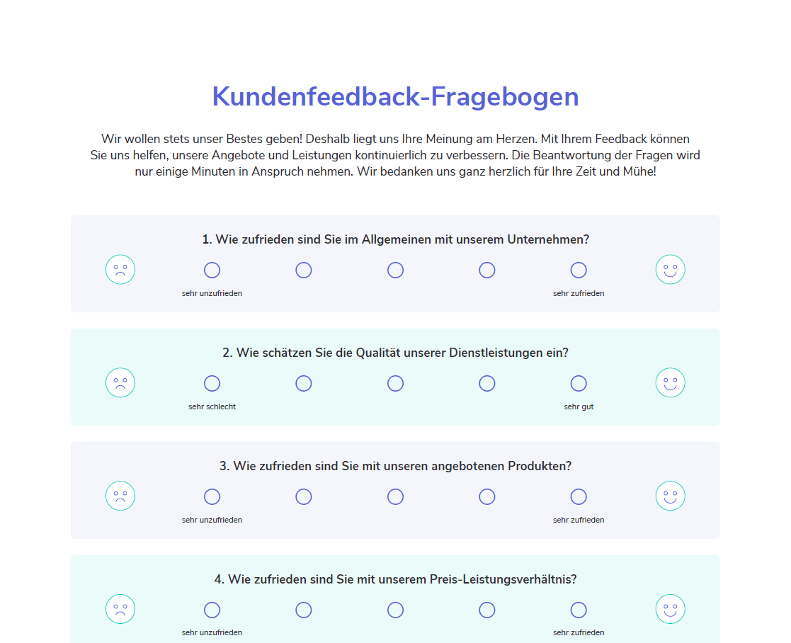 Mit dem Kundenfragebogen von Shore bist du in wenigen Minuten startklar. Auf diesem Bild siehst du die erste Seite des Shore Kundenfragebogens.