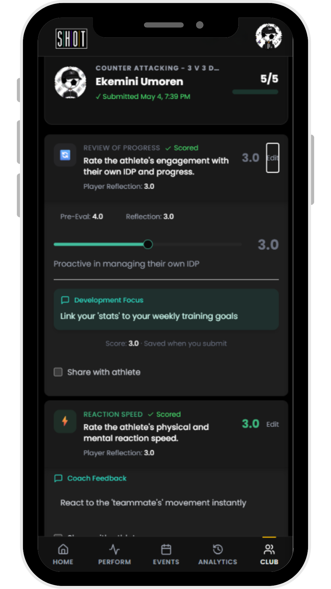Athlete Dashboard