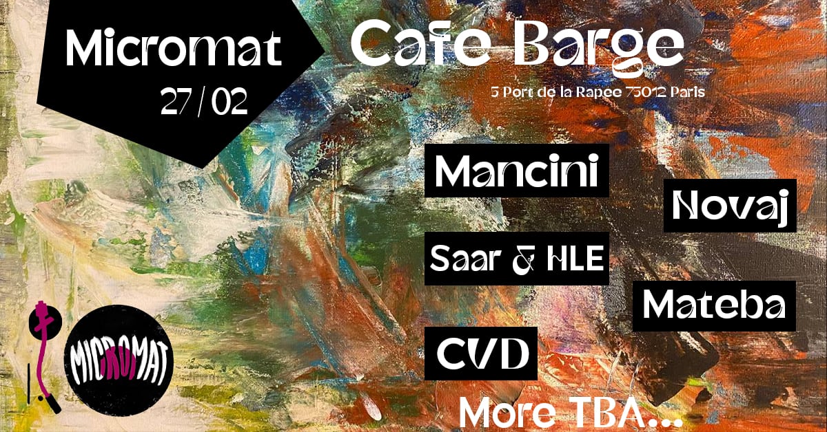 Micromat Afterparty - Cafe Barge