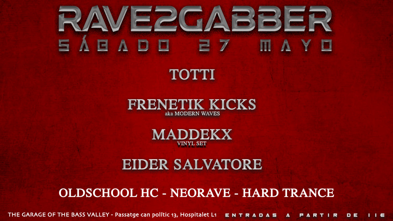 [SOLD OUT] RAVE2GABBER session 10 (Saturday)