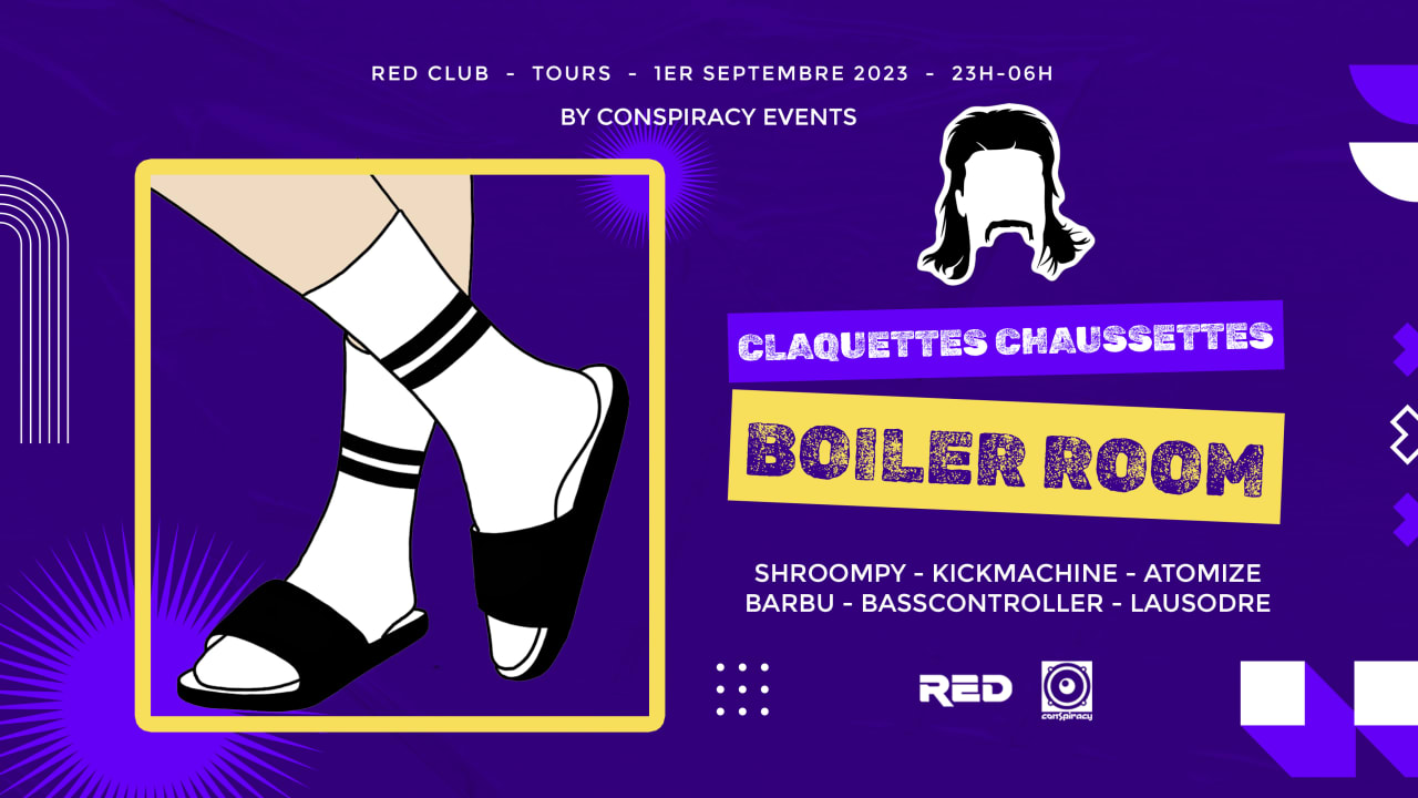 Claquettes chaussettes - Boiler Room by Conspiracy Events