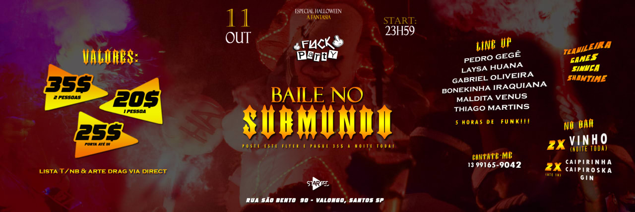 #21 BAILE NO SUBMUNDO - FUCK PARTY / @startedbarsantos