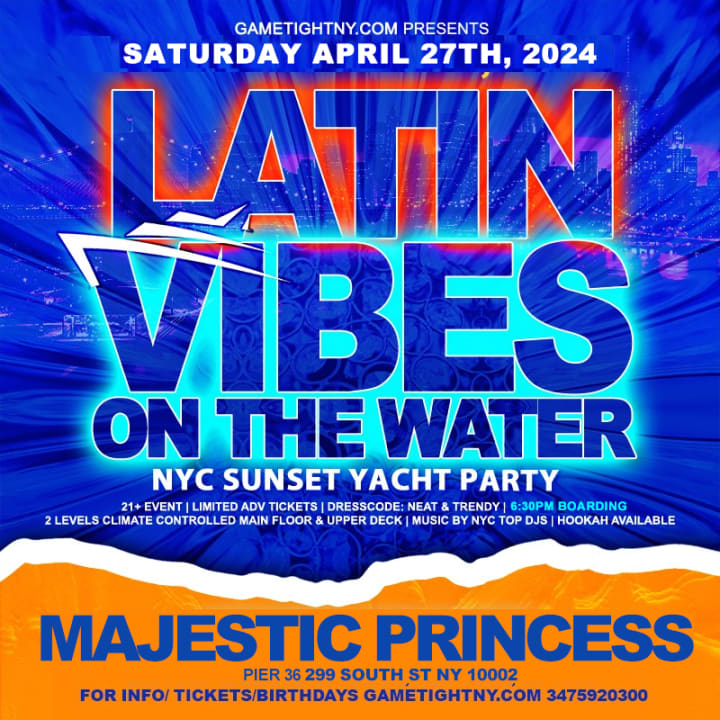 Latin Vibes Sat NYC Sunset Majestic Princess YachtParty 2024