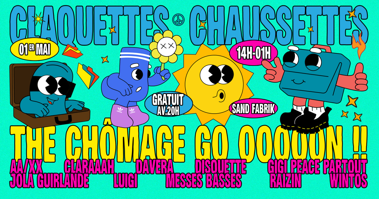 Claquettes Chaussettes The Chômage Go On !