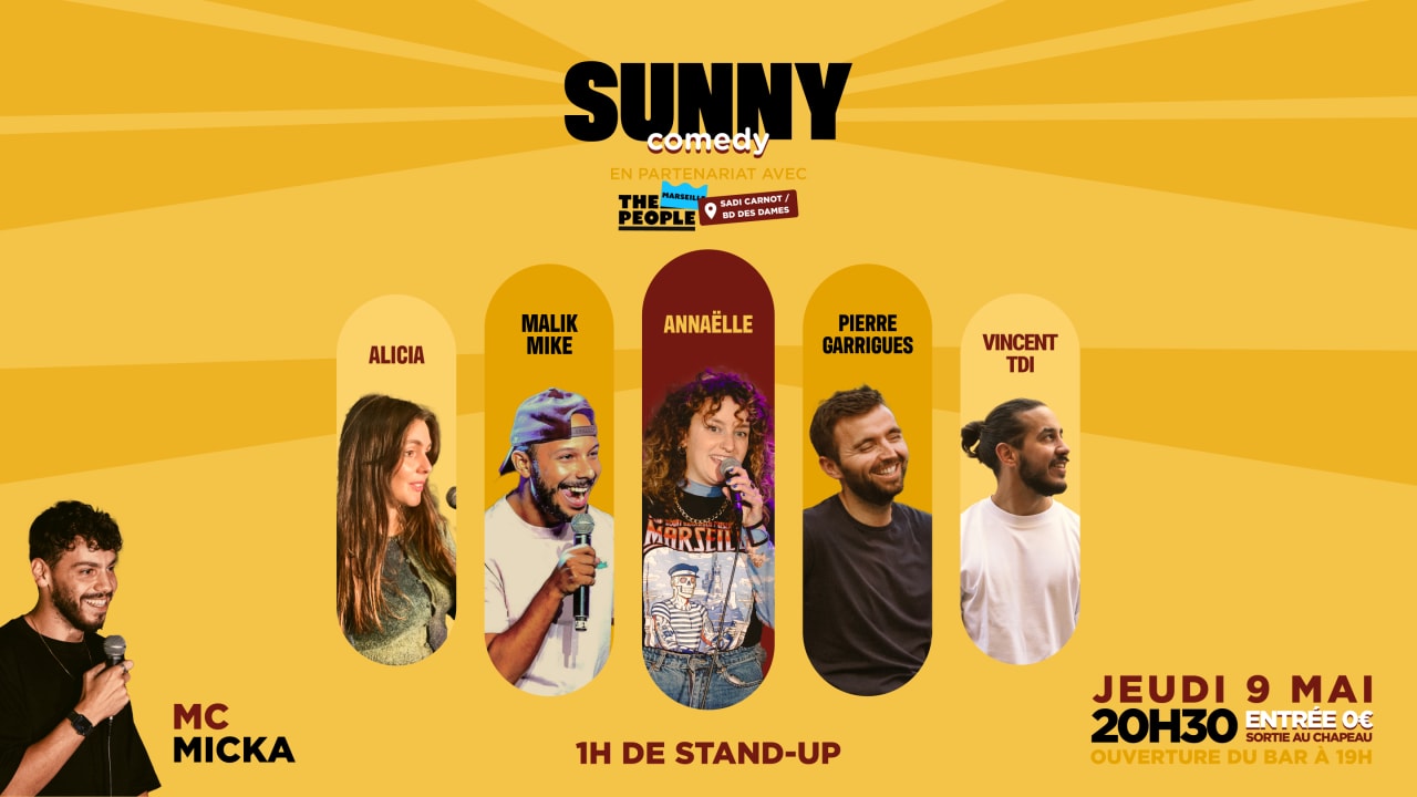 Sunny Comedy X The People • 1h de Stand-up • 09-05