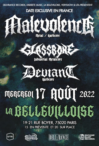 MALEVOLENCE + GLASSBONE + DEVIANT | 17.08.22 cover