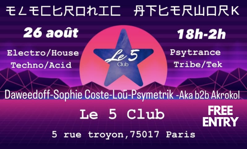 Electronic Afterwork @ Le 5 Club cover