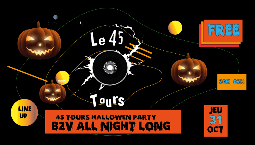 45 Tours Hallowen Party w/ B2V All Night Long  cover