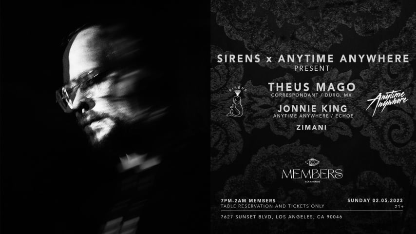 Sirens x Anytime Anywhere present Theus Mago X Jonnie King cover