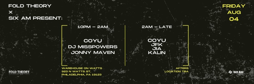 Fold Theory x SIX AM present: Coyu cover