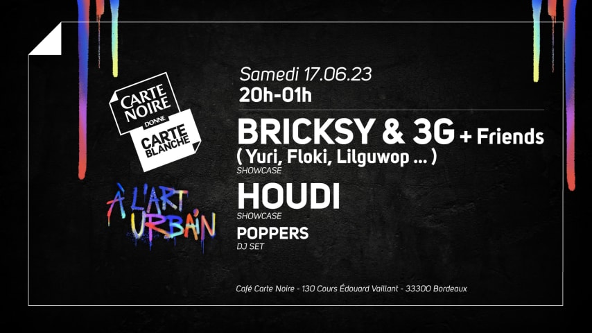 CNDCB / BRICKSY & 3G + Friends & Houdi (free tickets) cover