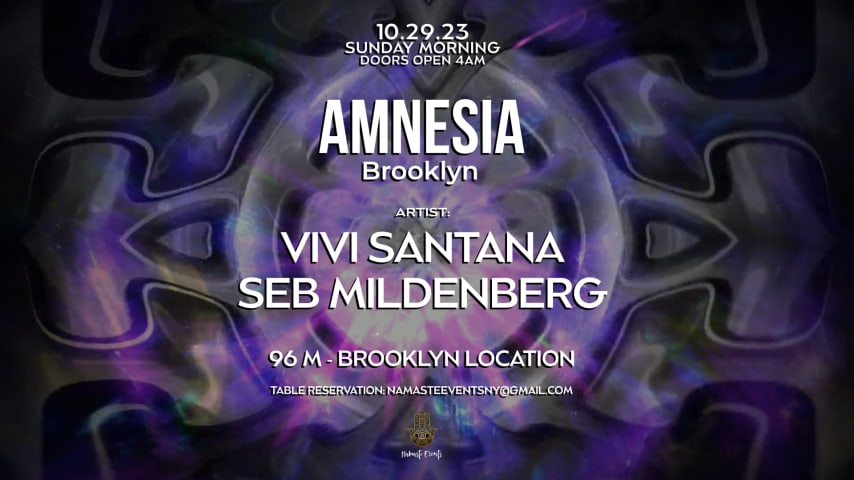 AMNESIA PRESENTS VIVI SANTANA & SEB MILDENBERG SUN 10.29.23 cover