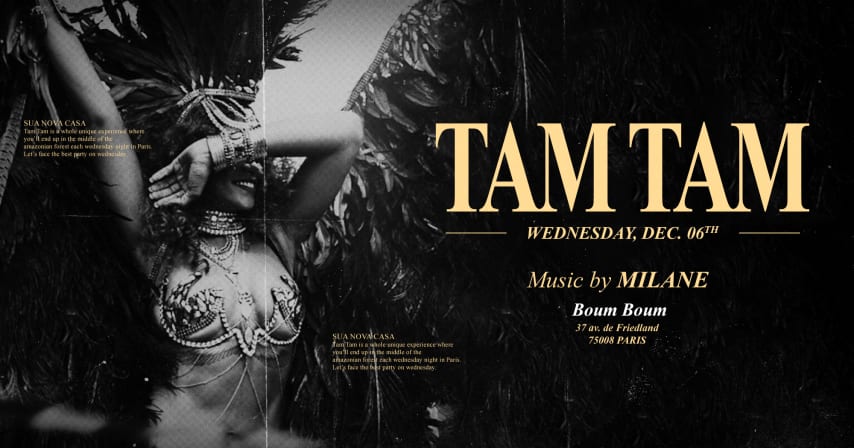 TAM TAM // WEDNESDAY, DECEMBER 6th // Boum Boum Club Paris cover