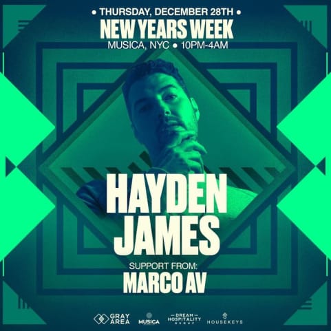 Hayden James live at Musica NYC New Year's Thursday Night cover