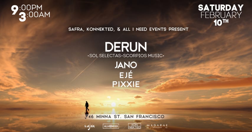 DERUN (Sol Selectas, Scorpios) at Madarae San Fran | HOUSE cover