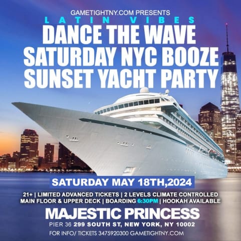 Latin Vibes Sat Sunset Majestic Princess Yacht Party Cruise cover