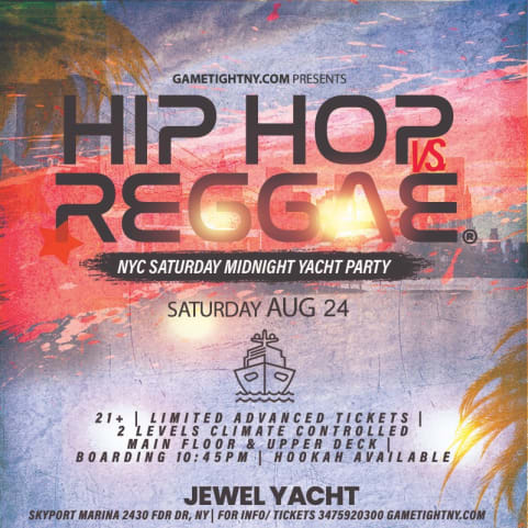 HipHop vs Reggae Sat Night Cruise Jewel Skyport Marina 2024 cover