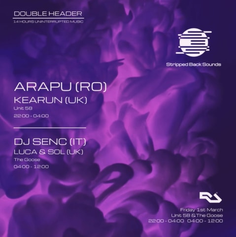 Arapu & DJ Senc - Stripped Back Sounds Double Header cover