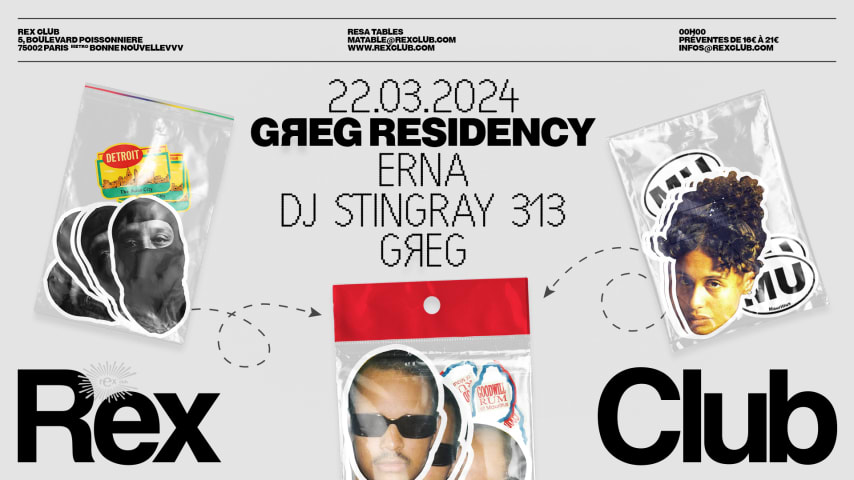 Greg Residency: Erna, Dj Stingray 313, Greg cover