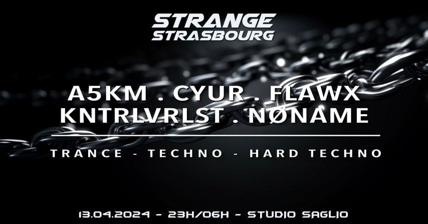 STRANGE invite A5KM + FLAWX + KNTRLVRLST + NONAME cover