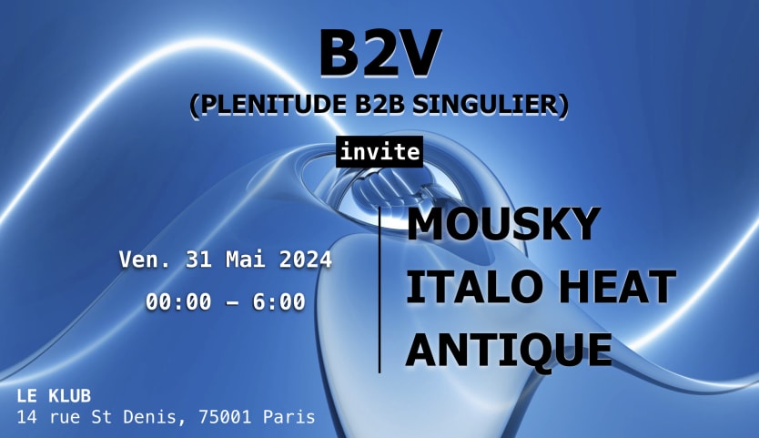 B2V invite Mousky, Italo Heat & Antique cover