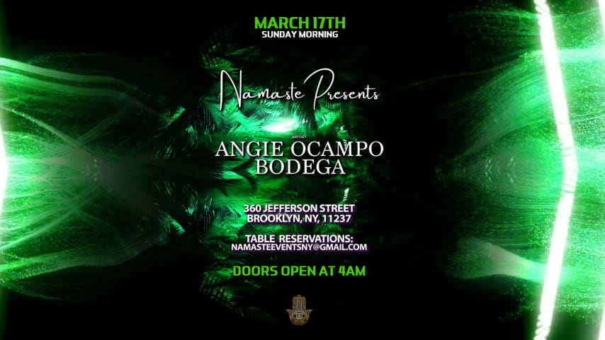 Namaste Presents THE AFTERPARTY w/ ANGIE OCAMPO & BODEGA cover