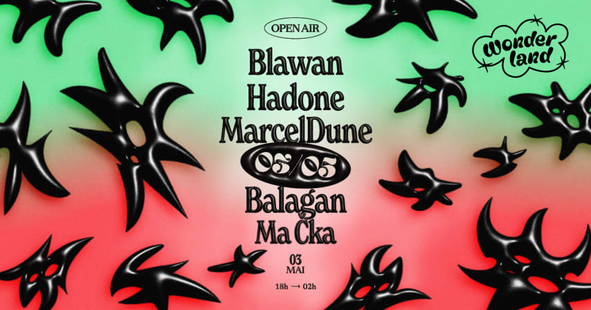 Wonderland invite : Blawan - Hadone - MarcelDune cover