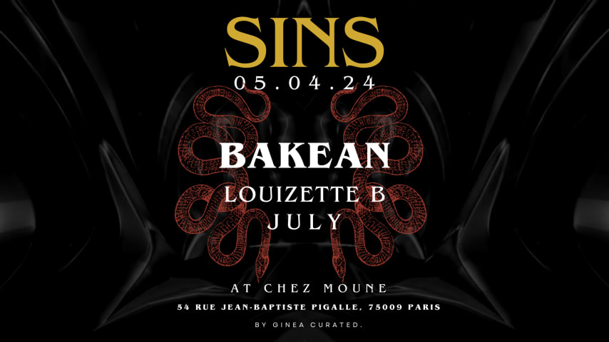 SINS CURATED @CHEZMOUNE - Friday 05.04 cover