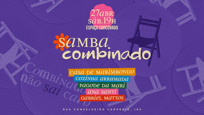 SAMBA COMBINADO | 27/04 | COZINHA, MARIMBONDO, MARI E DJ’S cover