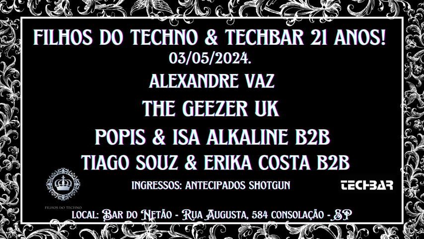 *2° Edição - Filhos Do Techno & Techbar 21 Anos* cover