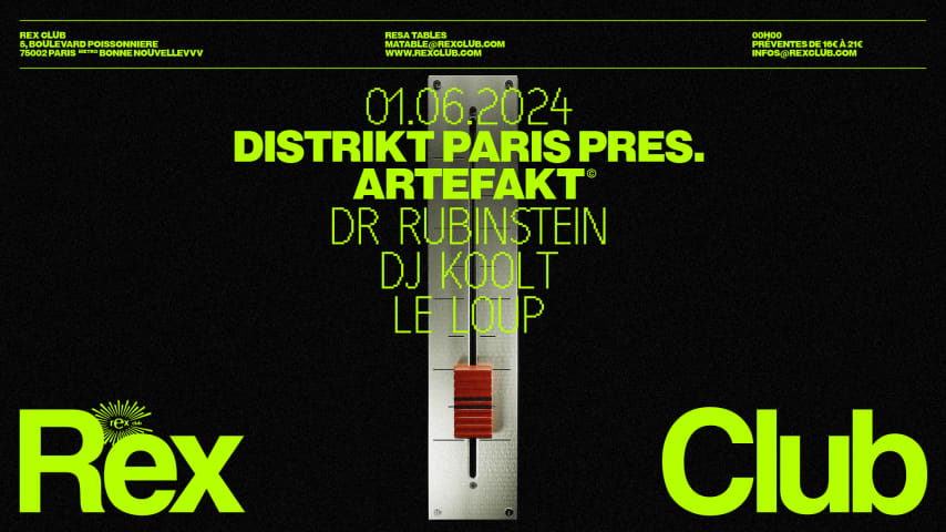 Distrikt Paris Presents Artefakt: Dr Rubinstein & more cover