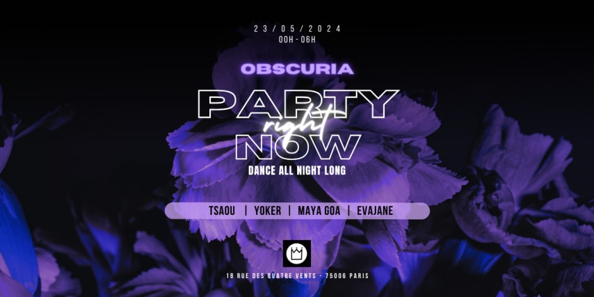 Obscuria présente PARTY RIGHT NOW cover