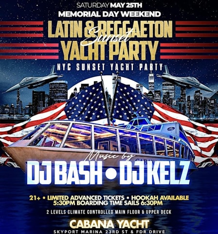 Latin & Reggaeton Yacht Party - Sunset Party! cover