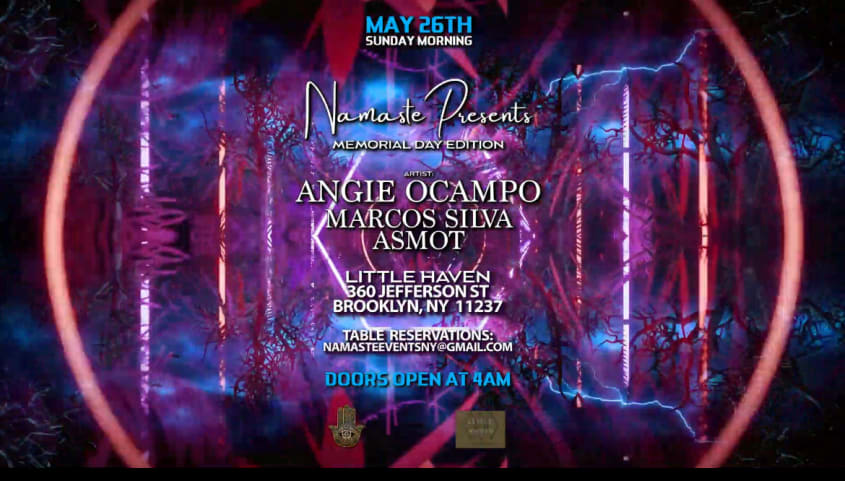 Namaste Presents ANGIE OCAMPO, MARCOS SILVA,ASMOT AFTERPARTY cover